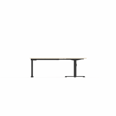 ol klass electric height adjustable corner desk - black famew1800 x 1800 x d750 mm / nordic maple / right