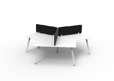 rl infinity 120 degree workstation for 3 users with eco panel screenwhite top white base / black