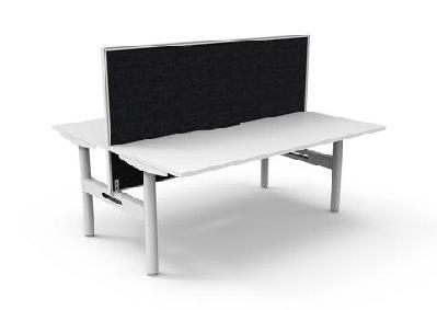 rl halo static back to back 2 user workstation with framed screen1800w x 750d / without cable tray / white top white base black screen