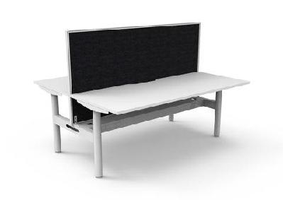 rl halo static back to back 2 user workstation with framed screen1800w x 750d / with cable tray / white top white base black screen