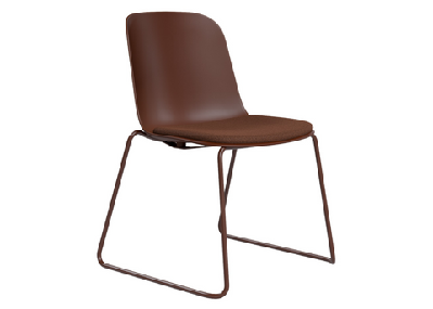 dd juno plastic shell sled base breakout chairchocolate / yes