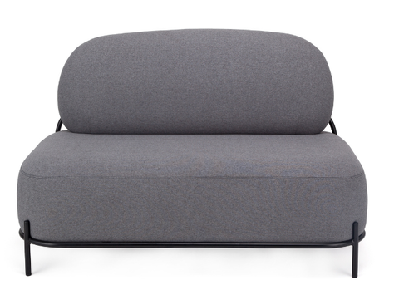 dd izzy fabric upholstered 2 seater loungecharcoal