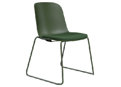 dd juno plastic shell sled base breakout chairdark green / yes