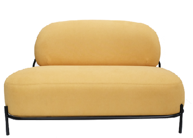 dd izzy fabric upholstered 2 seater loungemustard