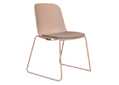 dd juno plastic shell sled base breakout chair white / no 
