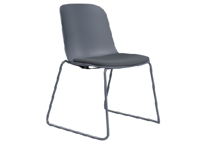dd juno plastic shell sled base breakout chairblue / yes