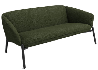 dd lexi fabric upholstered 2 seater reception area loungedark green