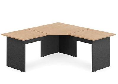 dd accent 3 piece splay corner workstationbeech top ironstone base
