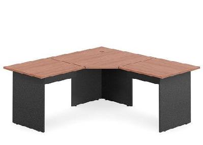 dd accent 3 piece splay corner workstationcherry top ironstone base