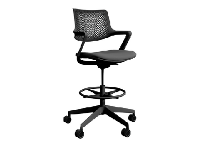 dd loki fabric upholstered seat drafting chairblack