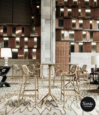 fl sky hospitality square folding bar table and barstool set taupe 