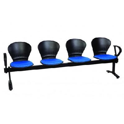 ma anne polypropylene seat and back metal frame beam seating 2 seater / charcoal fabric upholstered / with arms 