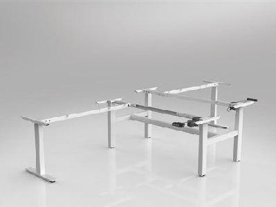 ol agile electric height adjustable 90° shared workstation framewhite / 2 x 2100 x 2100mm