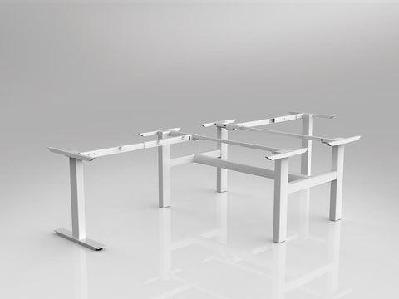ol agile 90° shared workstation frame to suit 2 worktopswhite / 2 x 1500 x 1500mm
