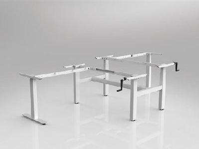 ol agile winder height adjustable 90° shared workstation framewhite / 2x 1500 x 1500mm