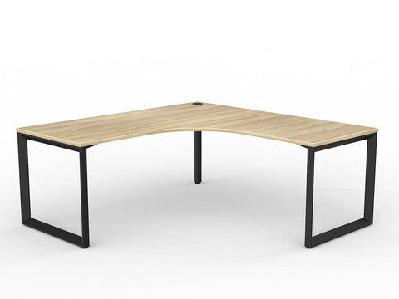 ol anvil 90 degree workstation corner desk left hand side / new oak with black frame / 1800 x 1800/600d 