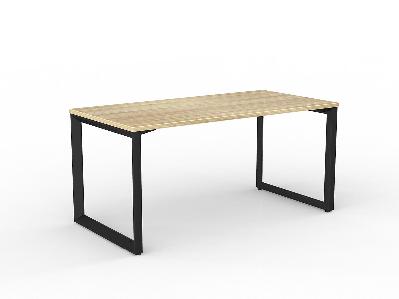 ol anvil straight desk - oak top with black frame 