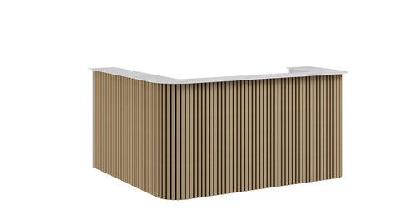 gp audrey stone top reception counter1800w x 820d / with right hand counter return