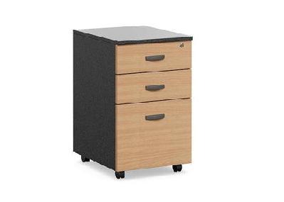dd accent mobile pedestal with 2 drawer and fileironstone with beech drawers