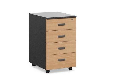 dd accent 4 drawer mobile pedestalironstone with beech drawers