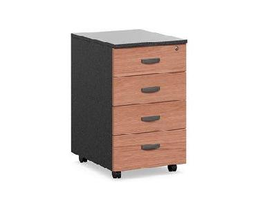 dd accent 4 drawer mobile pedestalironstone with cherry drawers