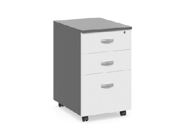dd accent mobile pedestal with 2 drawer and filegrey with white drawers