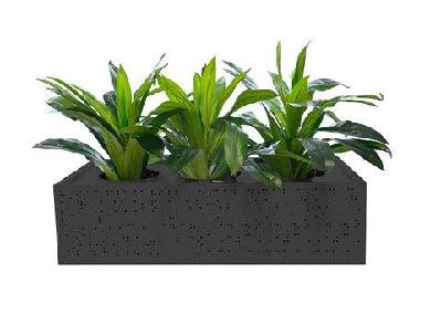 dd lunar metal planter box white / 750w x 450d x 240h 