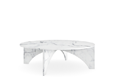dd blossom round coffee table 900- x 400h / marble look 