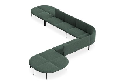 dd bowral fabric upholstered 13 seater angle breakout seating dark blue 