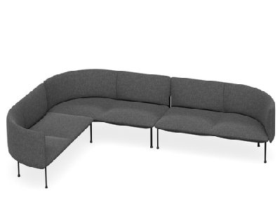 dd bowral fabric upholstered 6 seater l shaped breakout seatingcharcoal