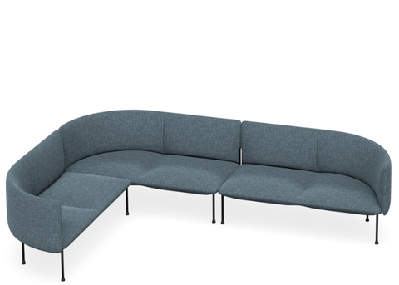 dd bowral fabric upholstered 6 seater l shaped breakout seatingdark blue
