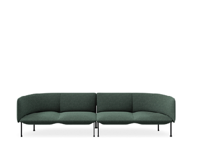 dd bowral fabric upholstered 4 seater breakout seating dark green 