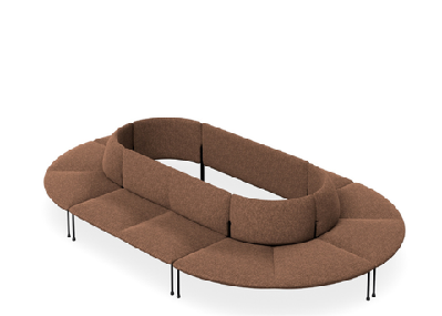 dd bowral fabric upholstered 12 seater oval breakout seatingochre