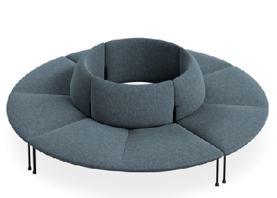 dd bowral fabric upholstered 8 seater round breakout seatingdark blue