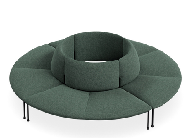 dd bowral fabric upholstered 8 seater round breakout seatingdark green