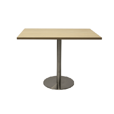 rl estillo square meeting table oak top stainless steel base