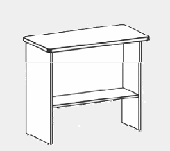 dd cc plus custom made desk return1200w x 600d / two legs with shelf