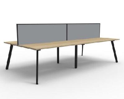 rl eternity double sided workstation with shush30 screen1800w x 750d / 4 users / natural oak top black satin base
