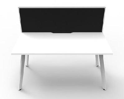 rl eternity single sided workstation with shush30 screenw1500 x d750 / 1 user / natural white top white satin base