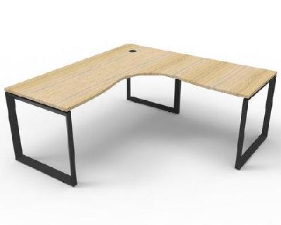 rl infinity loop leg corner desk 1800w x 1800w / oak top white base 
