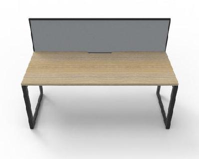 rl infinity loop leg single sided workstation with shush30 screenw1500 x d750 / oak top black base / 1 user