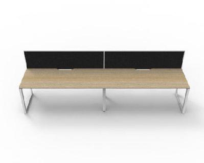 rl infinity loop leg single sided workstation with shush30 screenw1200 x d750 / oak top white base / 2 users