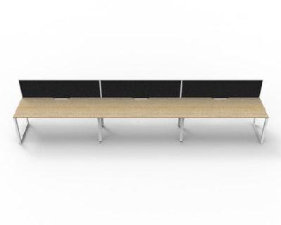 rl infinity loop leg single sided workstation with shush30 screen w1200 x d750 / oak top white base / 2 users