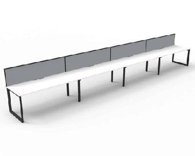 rl infinity loop leg single sided workstation with shush30 screenw1200 x d750 / white top black base / 4 users