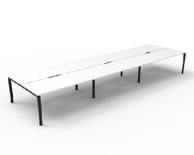 rl infinity profile leg double sided desk 2 users / 1800mm w x 750mm d / natural oak top & black satin base