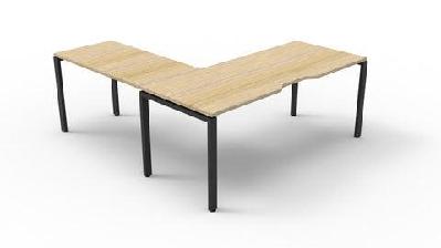 rl infinity profile leg desk with return white top black base 