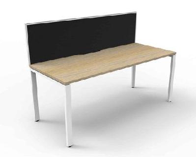 rl infinity profile leg single sided workstation with shush30 screen1200w x 750d x 730h / oak top white base / 1 user