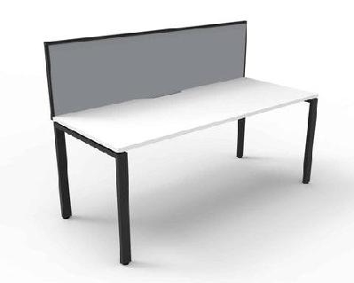 rl infinity profile leg single sided workstation with shush30 screen1200w x 750d x 730h / white top black base / 1 user