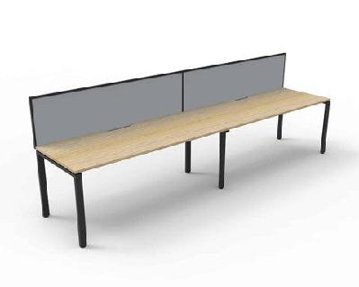 rl infinity profile leg single sided workstation with shush30 screen1500w x 750d x 730h / oak top black base / 2 users
