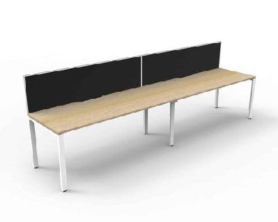 rl infinity profile leg single sided workstation with shush30 screen1200w x 750d x 730h / oak top white base / 2 users